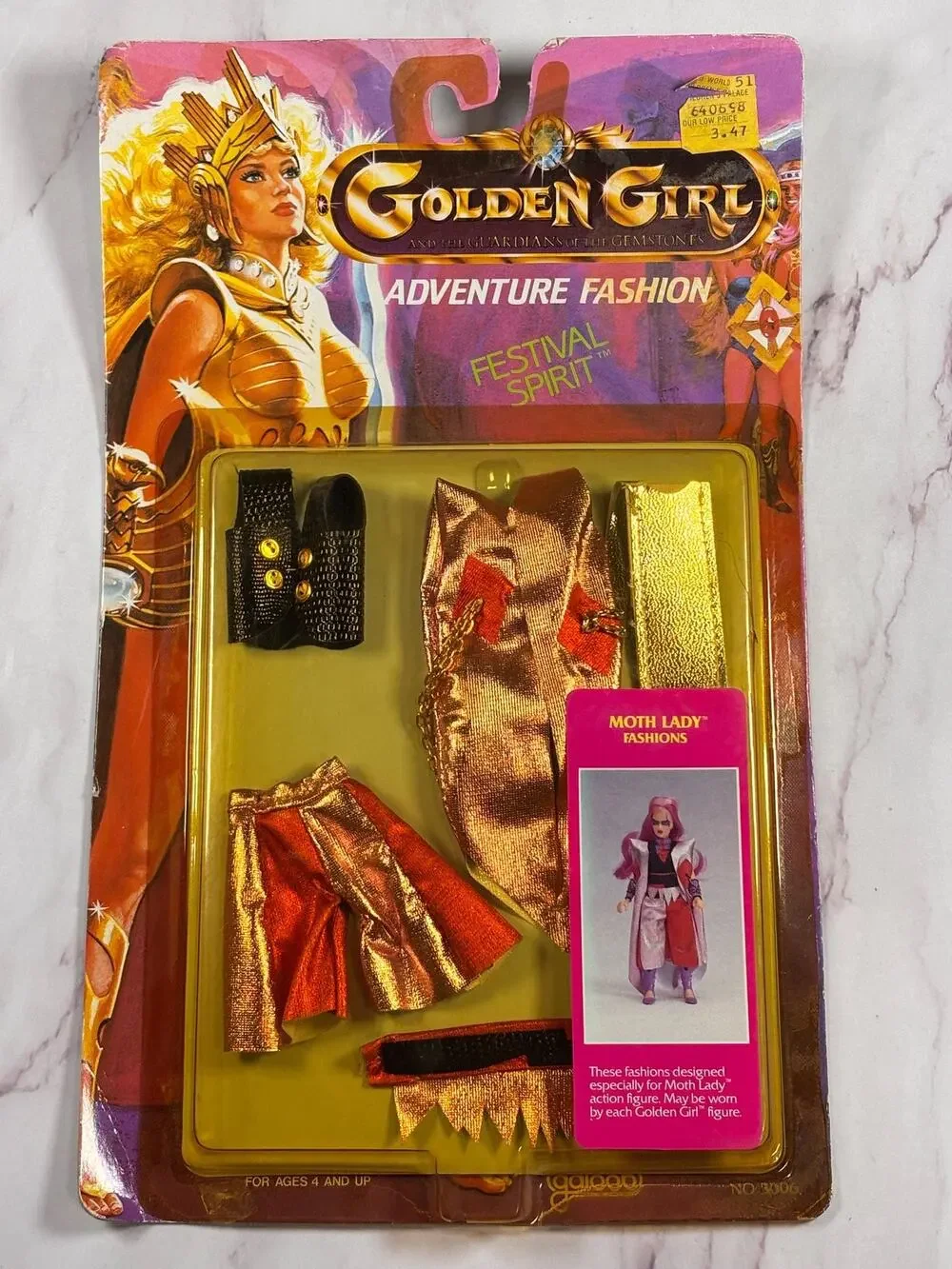 Golden Girl Moth Lady Festive Spirit Adventure Fashion Outfit Vtg 1984 Galoob